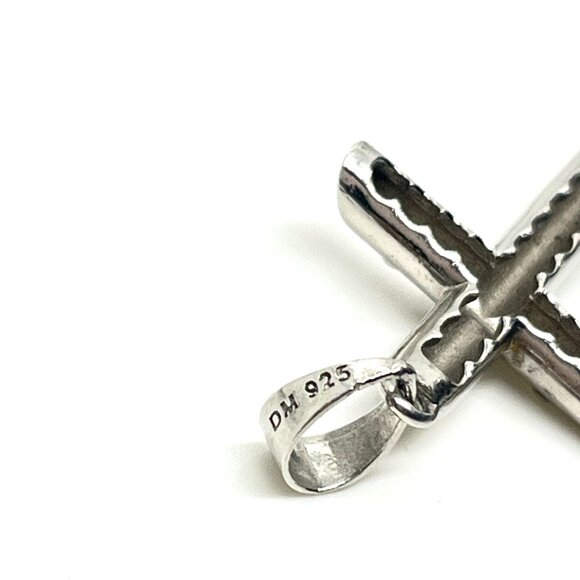 SET OF 2 STERLING SILVER 925 CRUCIFIX CROSS PENDANTS VINTAGE RELIGIOUS CATHOLIC - Picture 11 of 11